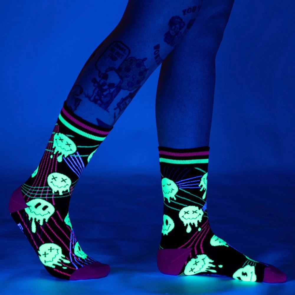 Footclothes - Laser BassFace Melt Supreme UV Reactive Socks - Multicolours